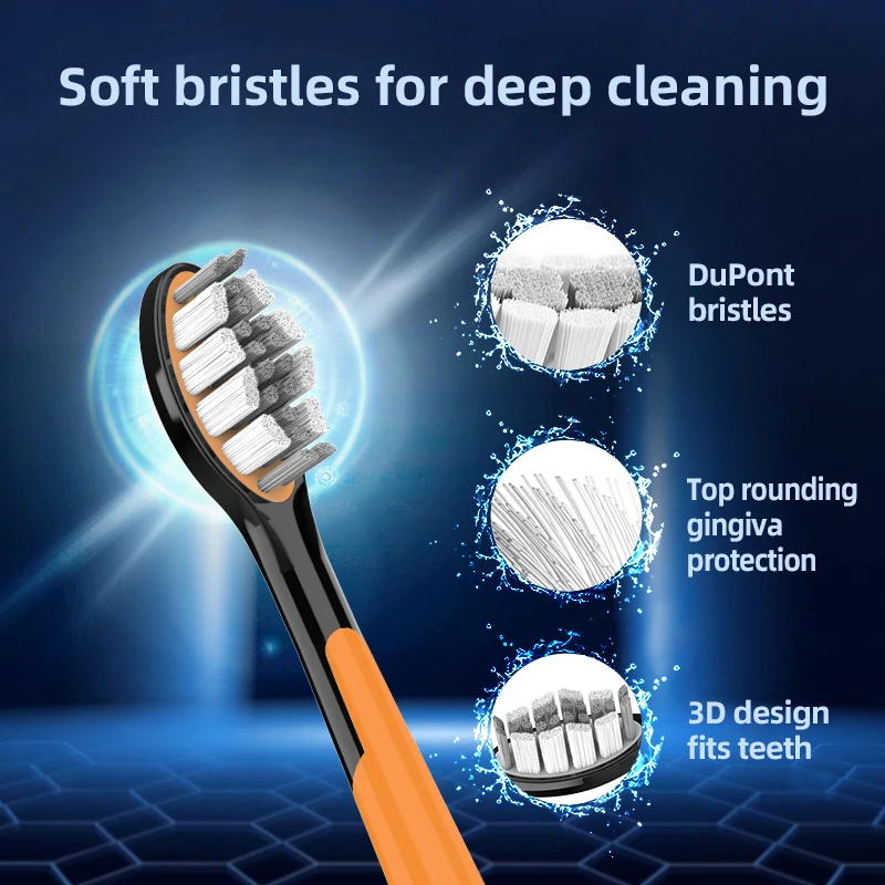 SUBORT S9 cepillo de dientes eléctrico sónico inalámbrico USB recargable cepillo de dientes blanqueador impermeable Ultra sónico cepillo de dientes automático