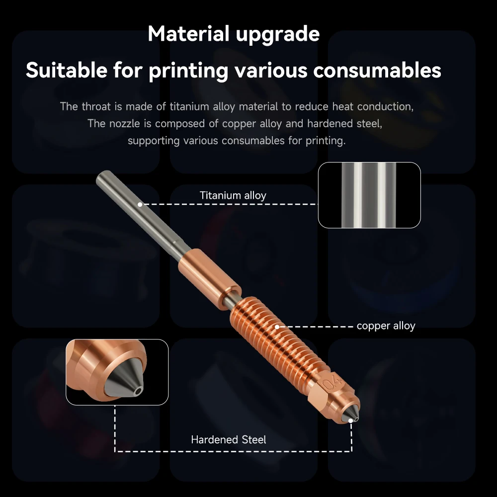 Para creality k1c k1 max hotend kit de bloco de aquecimento cerâmico peças de impressora 3d kit de bocal de troca rápida resistência de quebra de calor hotend