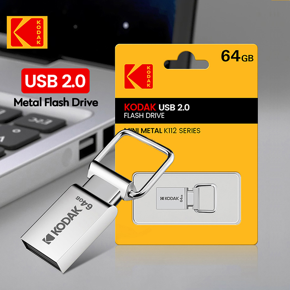 Kodak k112 usb 2.0 flash drive mini caneta de metal 64gb 32gb pendrive à prova dwaterproof água usb2.0 chave memória vara para pc/mac/carro