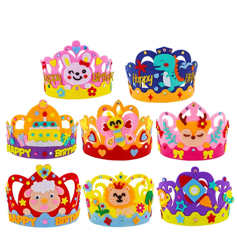 4 Cái/lốc Sáng Tạo DIY Handmade Thái Thủ Công Nón Đồ Chơi Mẫu Giáo EVA Giấy Xốp Kim Sa Lấp Lánh Nghệ Thuật Đồ Chơi Cho Trẻ Em Cho Tiệc