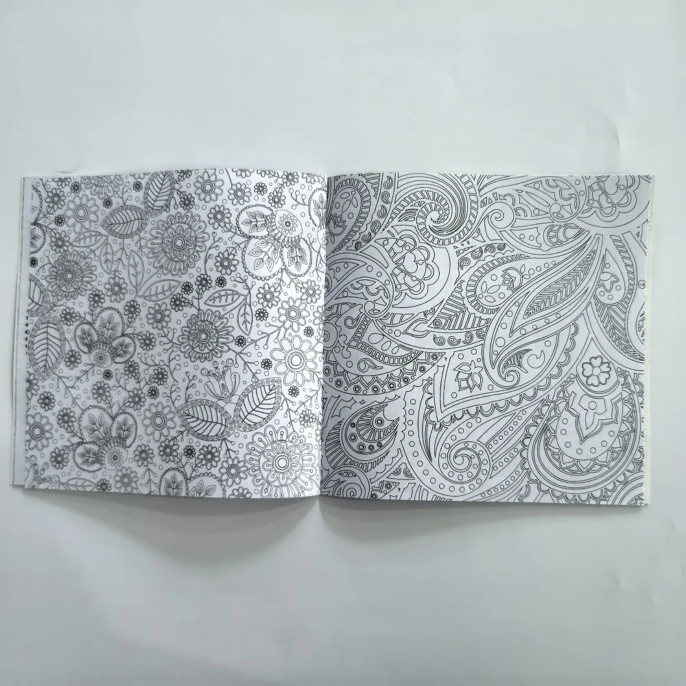 1PCS 24 หน้า Mandalas สมุดระบายสีดอกไม้สําหรับเด็กผู้ใหญ่ Graffiti Drawing Book