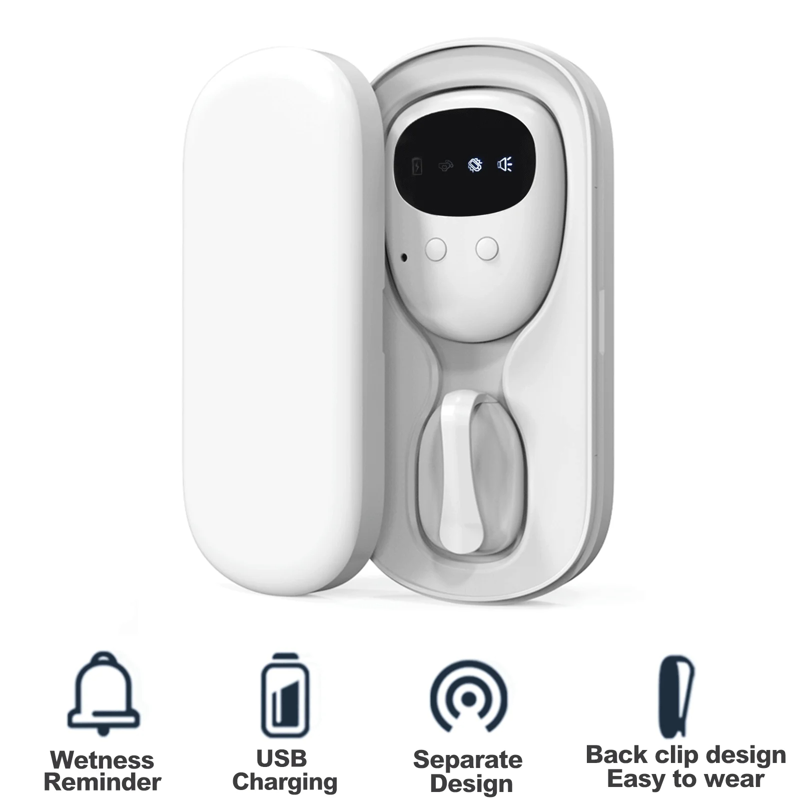 ไร้สาย Bedwetting ALARM Pee ALARM พร้อมตัวรับสัญญาณสําหรับ Boys Grils เด็กการฝึกอบรมไม่เต็มเต็ง Elder Care 10-20M การสั่นสะเทือนเตือน