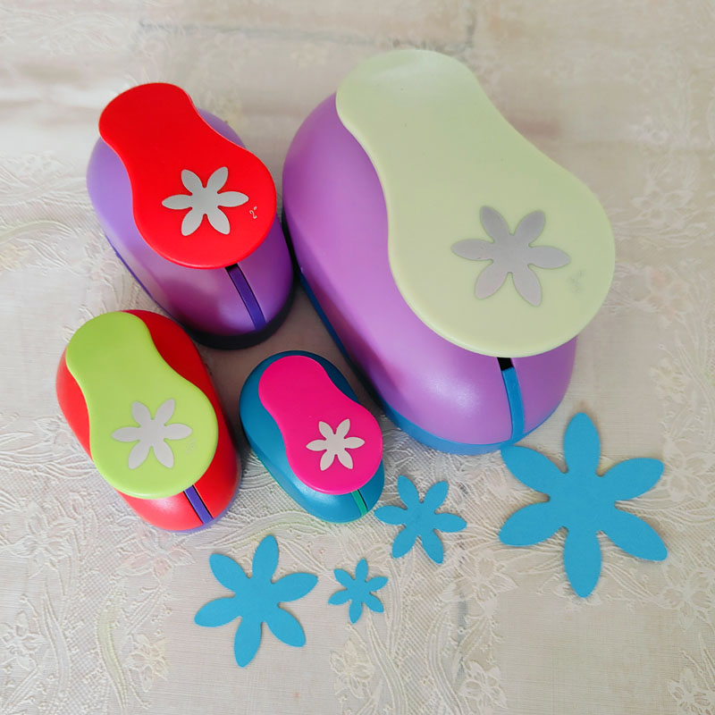 스크랩북 학교 DIY 종이 커터, 6 꽃잎 꽃 공예 펀치 세트, EVA 폼 미 홀 펀치, 25mm, 38mm, 50mm, 74mm