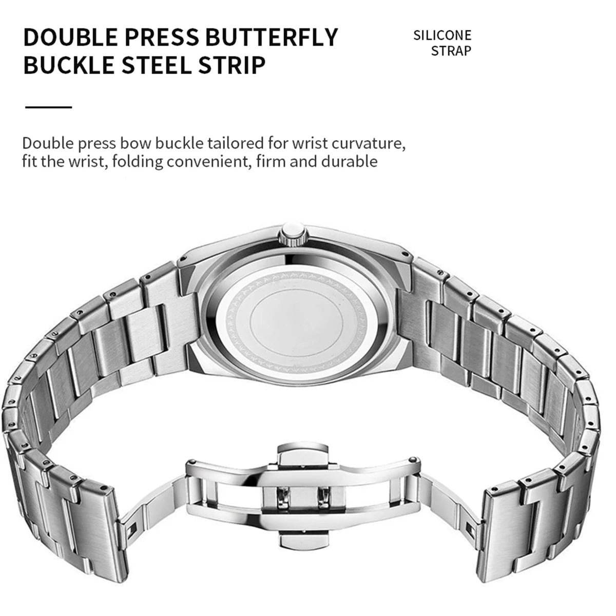 2024 neue Original Herrenuhr 40mm Luxus Blau Gold Zifferblatt Mode Edelstahlarmband Nachtlicht Dual Kalender Quarz Herrenuhr