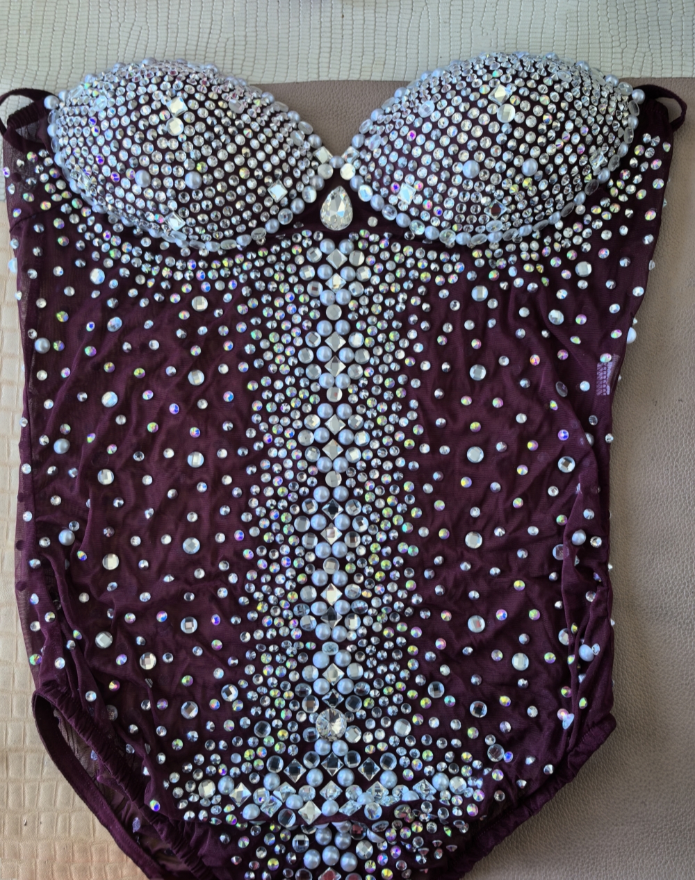 Luxueux cristal maternité photographie body extensible perle strass maternité Photo Shoot body combinaisons