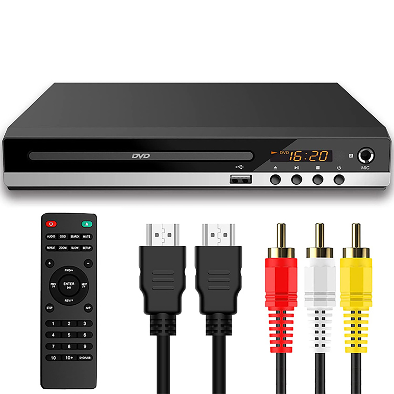 Hdmi 1080p dvd player de alta definição casa dvd player caixa para tv todas as regiões livre dvd cd discos player saída av porta microfone embutido