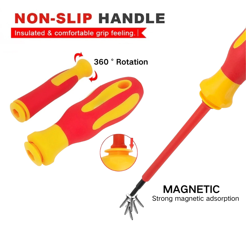 10 In 1 Interchangeable Blade 500V Insulated Screwdriver Set With Case Magnetic For Home Professional Electricians Repair Tools