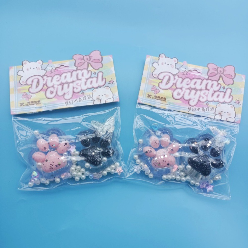 Cute Cat Paw Squeeze Toy para crianças, rebote lento, cubo transparente, alívio do estresse, alívio do estresse