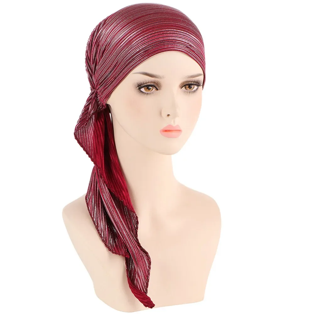 Elástico cor sólida pré-amarrado hijab envoltório cabeça cachecol chapéus turbante muçulmano gorro para mulheres chapéu interno moda feminina turbantes bonés