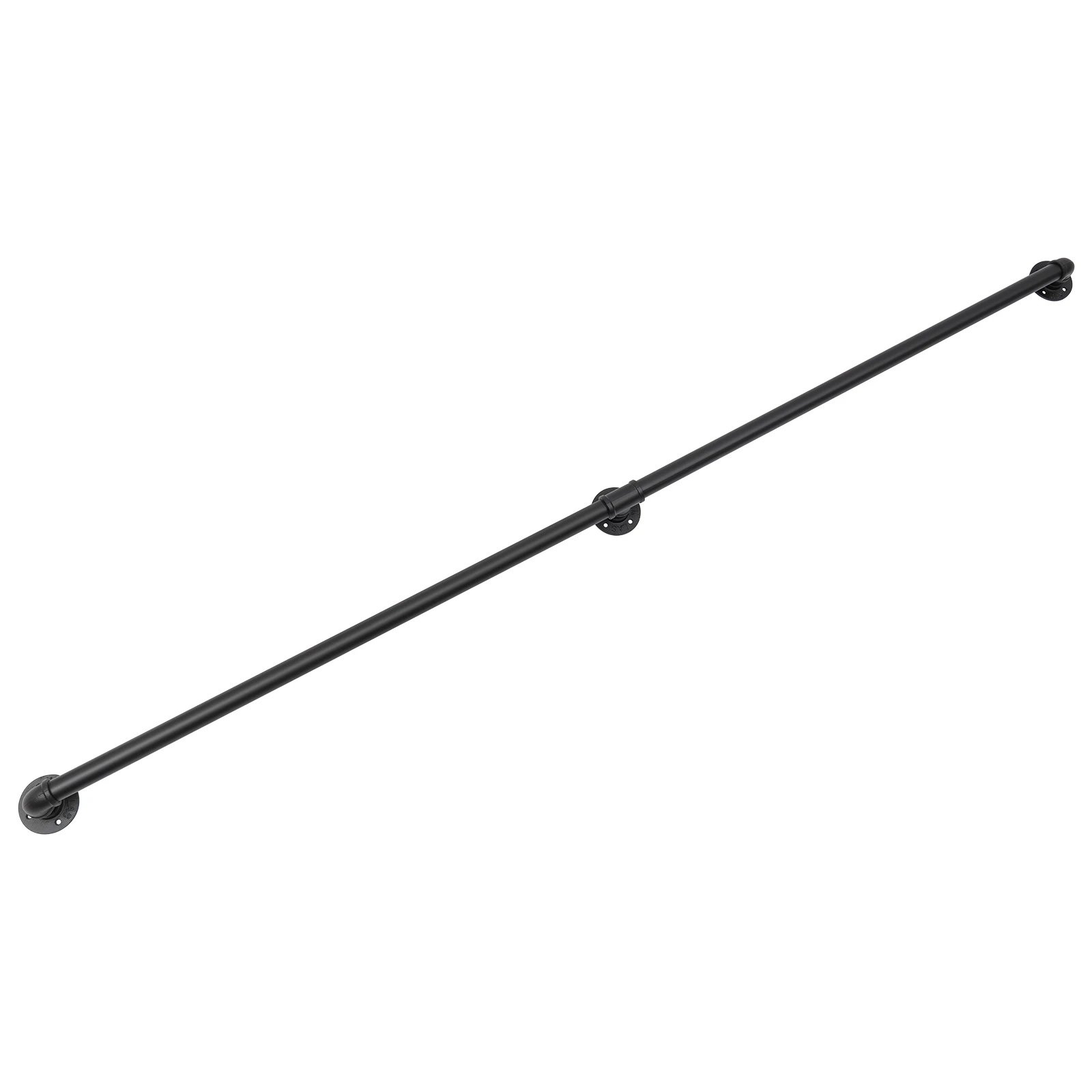 Durable Metal Stair Railing with T-Shaped Connectors, Galvanized Iron Construction, Black Finish, Easy to Install