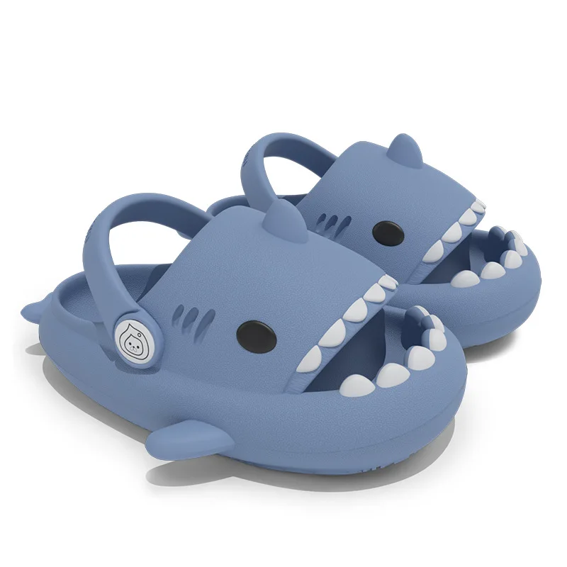 Chinelos bonitos do tubarão do anti-colisão dos desenhos animados para crianças, sapata da menina do bebê, sandálias antiderrapantes, hole shoes para crianças, mulheres e crianças