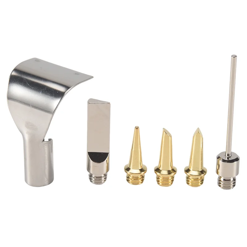 Y51A-6Pcs Replacement Copper Tips Nozzle Kit For Hs-1115K / Mt-100 Aerated Flame Butane Gas Soldering Iron Cordless Welding Tool
