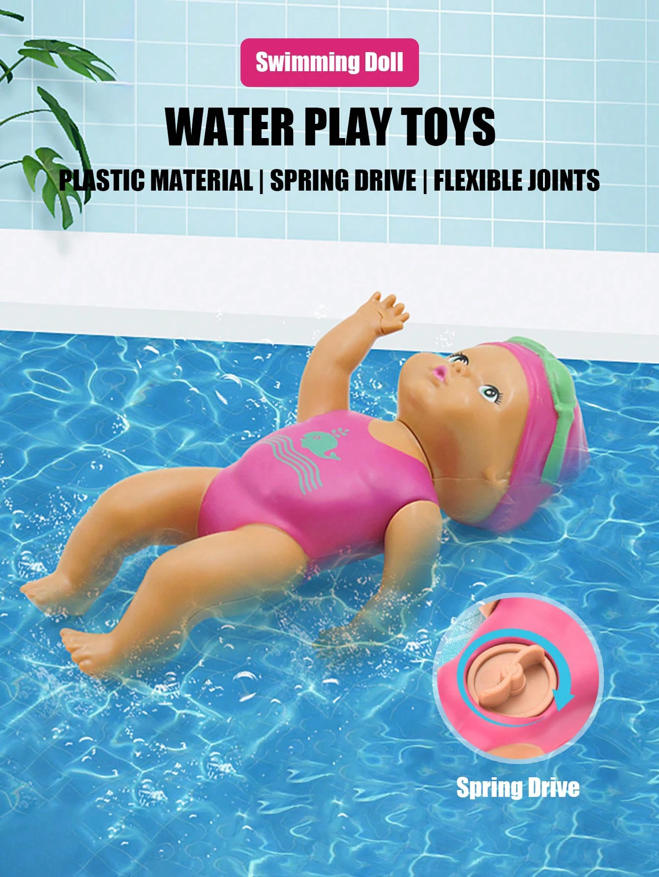 1 pçs 6 Polegada mini boneca de natação crianças banheiro brinquedo de banho do bebê brinquedo na corrente natação automática pequena boneca