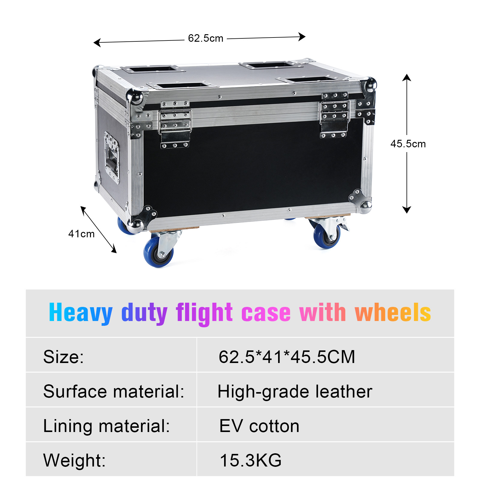 Yiflamefly Big Size Airline-Koffer, robustes Gator-Koffer mit integriertem Ringgriff für 18-LED-Par-Licht, Bühnenlicht, Flycase