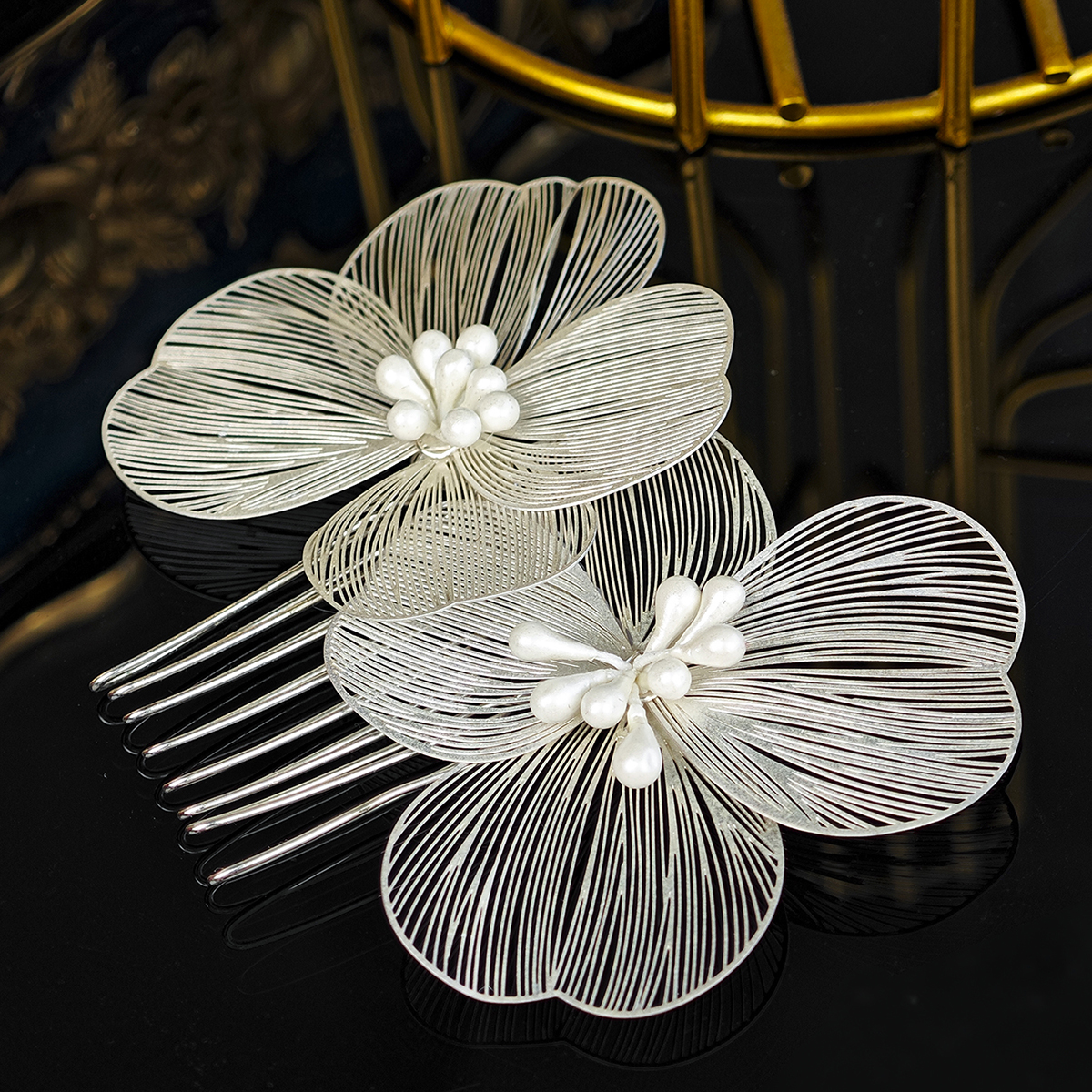 여성을위한 패션 6 개/몫 진주 머리 핀 클립 실버 컬러 신부 웨딩 헤어 액세서리 쥬얼리 신부 머리 장식