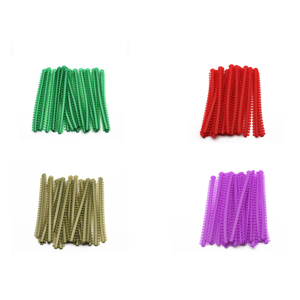 Clearance_1Pack = 1000PCS/20Sticks ทันตกรรมจัดฟัน Elastic Ligature TIES สําหรับวงเล็บวงเล็บที่มีสีสันเลือก_Continuo