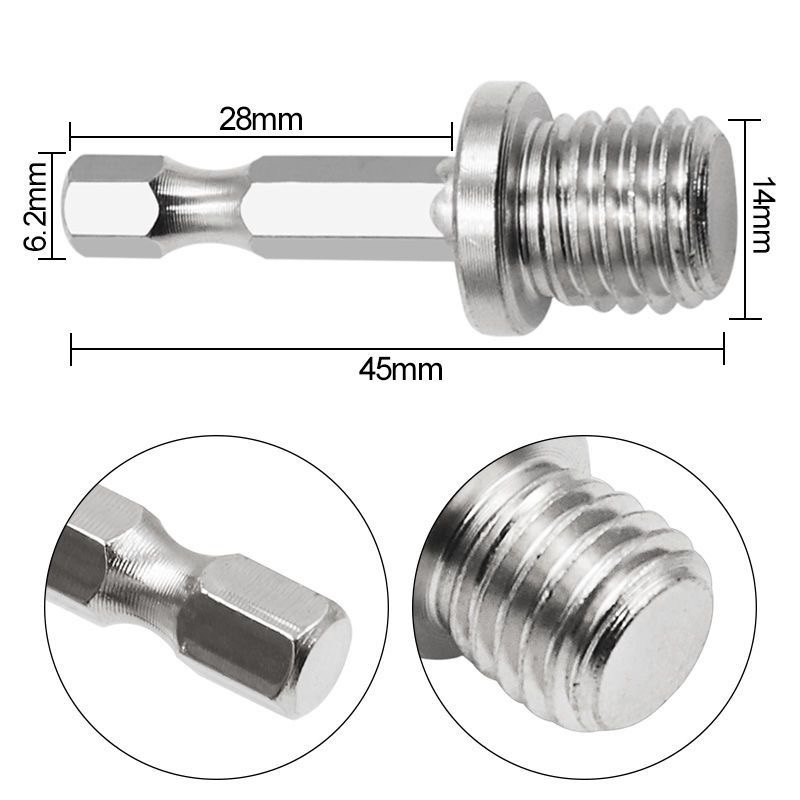 M14 broca elétrica ângulo moedor biela parafuso 14mm adaptador de rosca haste hexagonal barra conversão chuck conector ferramenta 1pc