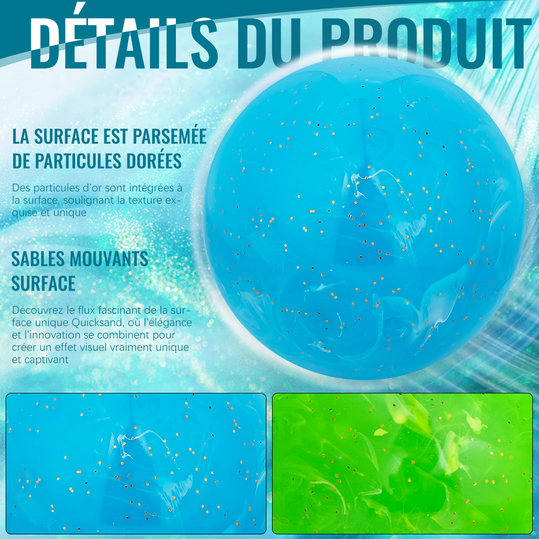 Balle de golf Caiton Premium Park – 60 mm/2,36 pouces, conception d'art fluide, rouge, bleu, vert, construction à 4 couches