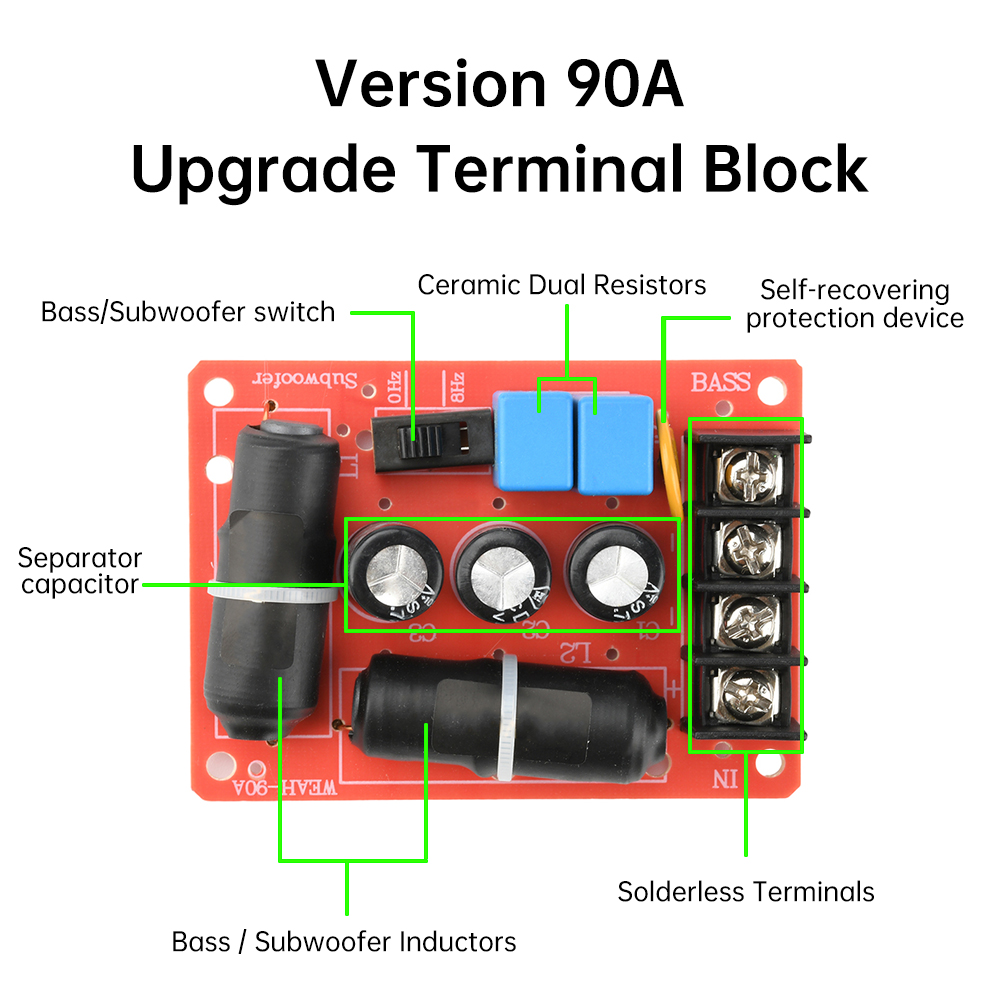 200W High Power Crossover Lautsprecher Frequenzteiler DIY Heimkino WEAH-90A Pure Bass Subwoofer Lautsprecher Frequenz Crossovers