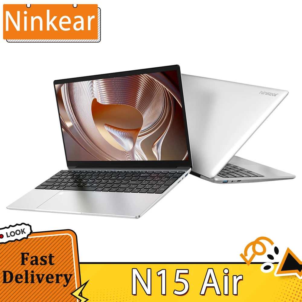 Ninkear N15 Air-laptop, 15,6 '' 1920*1080 IPS-scherm, Intel N95 4 cores 3,4 GHz, 16 GB RAM 512 GB SSD, dual-band WiFi Bluetooth 4.2