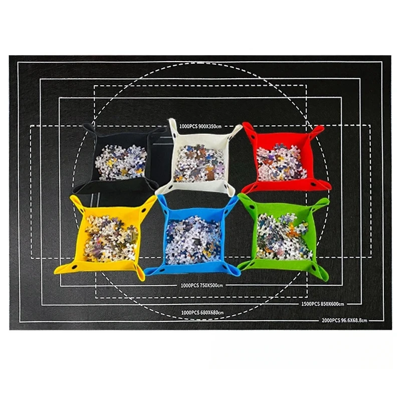 Maxrenard Puzzle Matte und Teller für Stichs äge bis zu 1500, 1000, 500 Stück große tragbare Tischsc honer Matten Puzzle Keeper