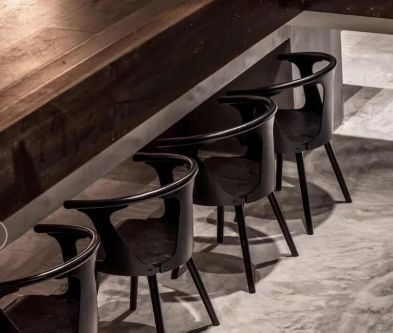 Nordic ไม้เก้าอี้รับประทานอาหารบ้านห้องนอน Designer Dressing เก้าอี้ Simple Cafe ร้านอาหารโรงแรมพนักพิงเก้าอี้