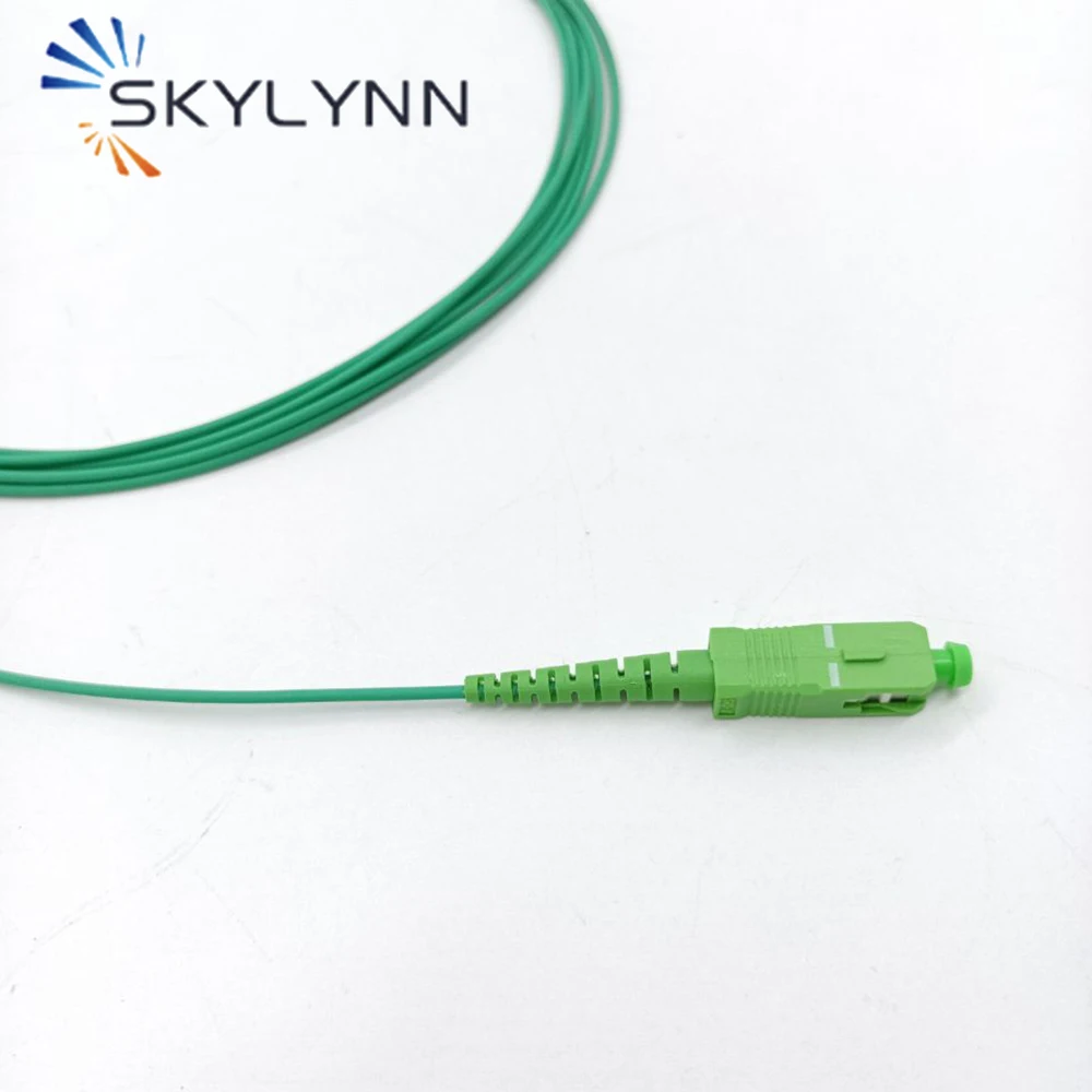 Personalizado 100 Uds SC/APC-SC/APC modo único G657A2 núcleo Simplex 1,6mm de diámetro Cable de conexión de fibra óptica chaqueta LSZH verde 3,5 M