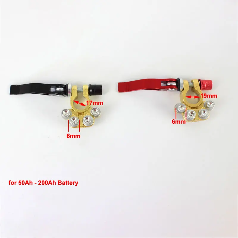 2Pcs Batterie Terminal Anschlüsse Positive Negative Auto Batterie Terminals Clamp Stecker Quick Release Trennen 12V 6V 24V