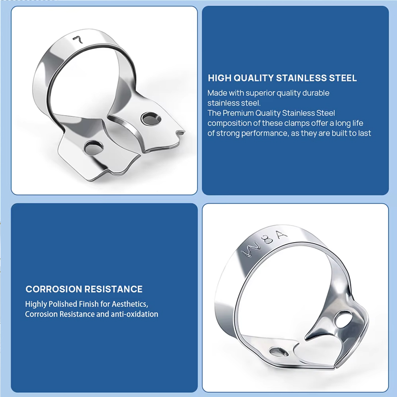 1 pçs braçadeiras de borracha dental aço inoxidável endodontic restaurador barreira clipes odontologia para material ortodôntico