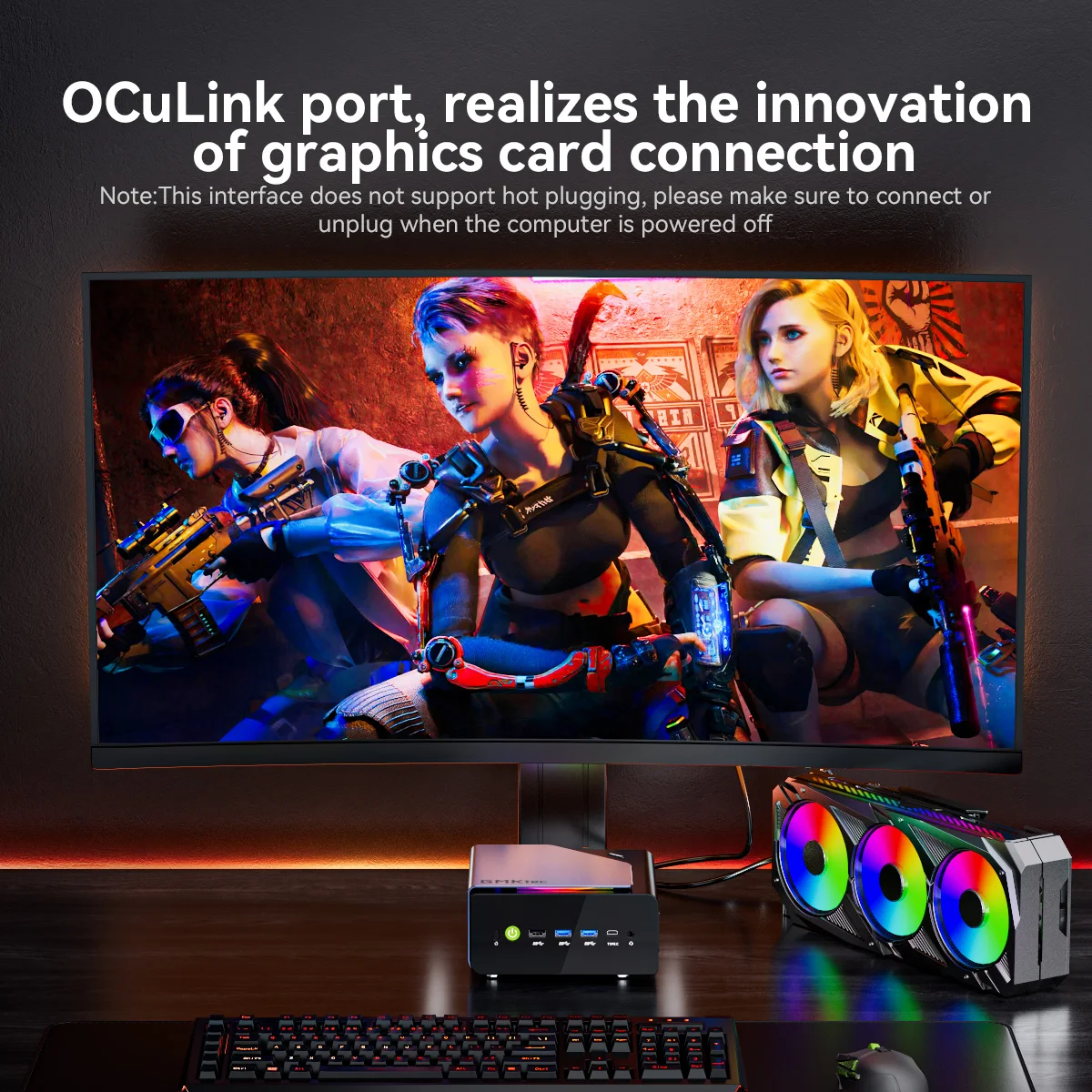 GMKtec NucBox K12 Mini PC da gioco AMD Ryzen7 H 255 (aggiornato 8745HS) DDR5 Oculink Barebone NO RAM NO ROM Computer desktop WIFI6E