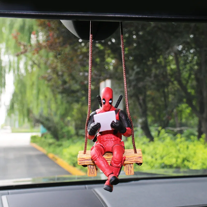 การ์ตูน Deadpool รถจี้กระจกมองหลังจี้อุปกรณ์ตกแต่งภายใน Mini ของเล่นตัวเลขการกระทําตกแต่งภายในรุ่น