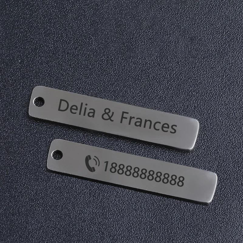 Novo aço inoxidável anti-perdido telefone móvel número nome tag personalizado gravado chaveiro do carro presente para ele chaveiro personalizado
