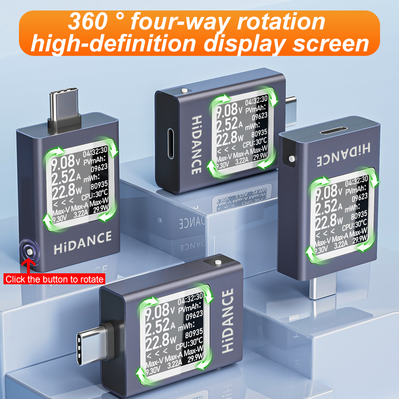 13 in 1 DC 4.5-50V 0-12A 多機能デジタルディスプレイ DC 電圧電流計パワーメーター Type-c 携帯電話充電 PD3.1 テスター