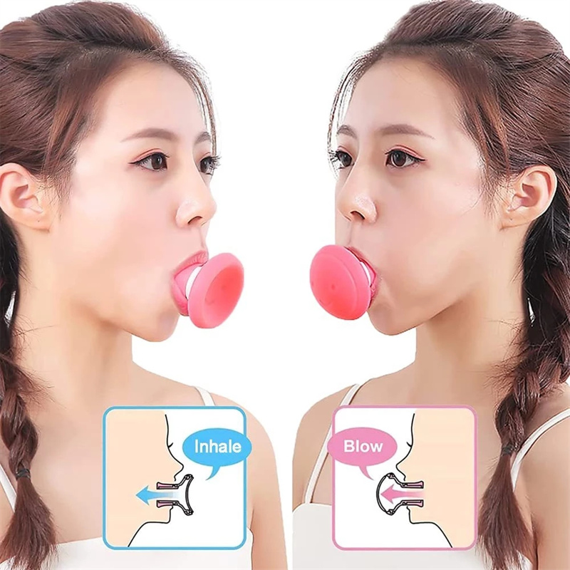 빠른 얇은 얼굴 실리카 젤 입 턱 운동기 슬리밍 페이스 리프트 도구 턱 V 자형 얼굴 리프팅 주름 방지 제거 블로우 브레스