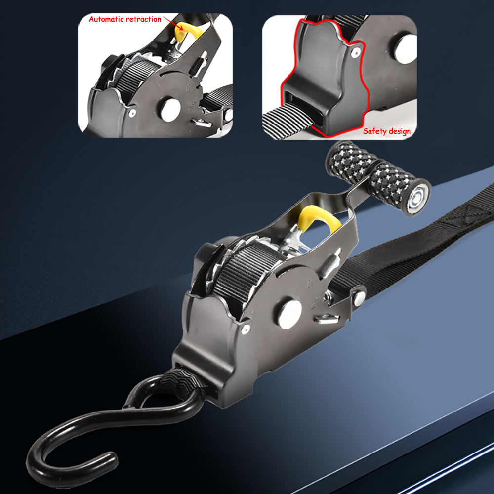 Auto Straps For Cargo Tape Retractable Belts For Motorcycles Ratchet Strap For Load Luggage Strap Ratchet Tensioner Belt For Car