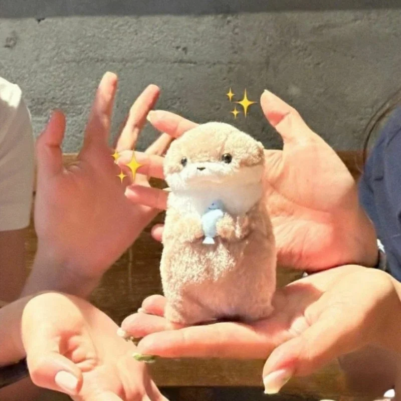 ใหม่ 11 ซม.ตุ๊กตานากน่ารัก Little Otter สัตว์น้อยของเล่นตุ๊กตาน่ารักอินเทอร์เน็ตลมสีแดงมินิตุ๊กตาตกแต่งคริสต์มาสของขวัญ