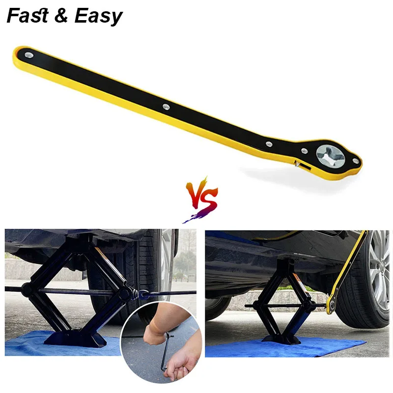 รถแจ็คประแจวงล้อจับอัตโนมัติยางล้อ LUG HAND TOOL Lift Spanner Key ยางซ่อมกรรไกรบํารุงรักษาโรงรถแรงงานประหยัด