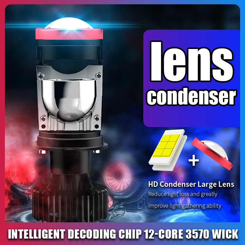 2 pçs lentes h4 lâmpada led h4 led canbus h4 faróis led h4 mini projetor led para farol da motocicleta h4 led lâmpada do farol do carro