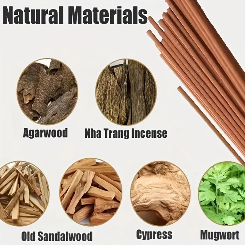 40 Uds. Varillas de incienso para el hogar, varillas de incienso de sándalo Natural, ceremonia de bendición aromática, incienso de Buda para orar