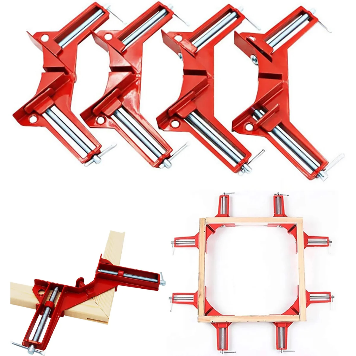 1/4PCS Corner Clamps 90 Degree Clamps Right Angle Clamp Frame Holder Carpenter Square Woodworking Tools for DIY Framing, Welding