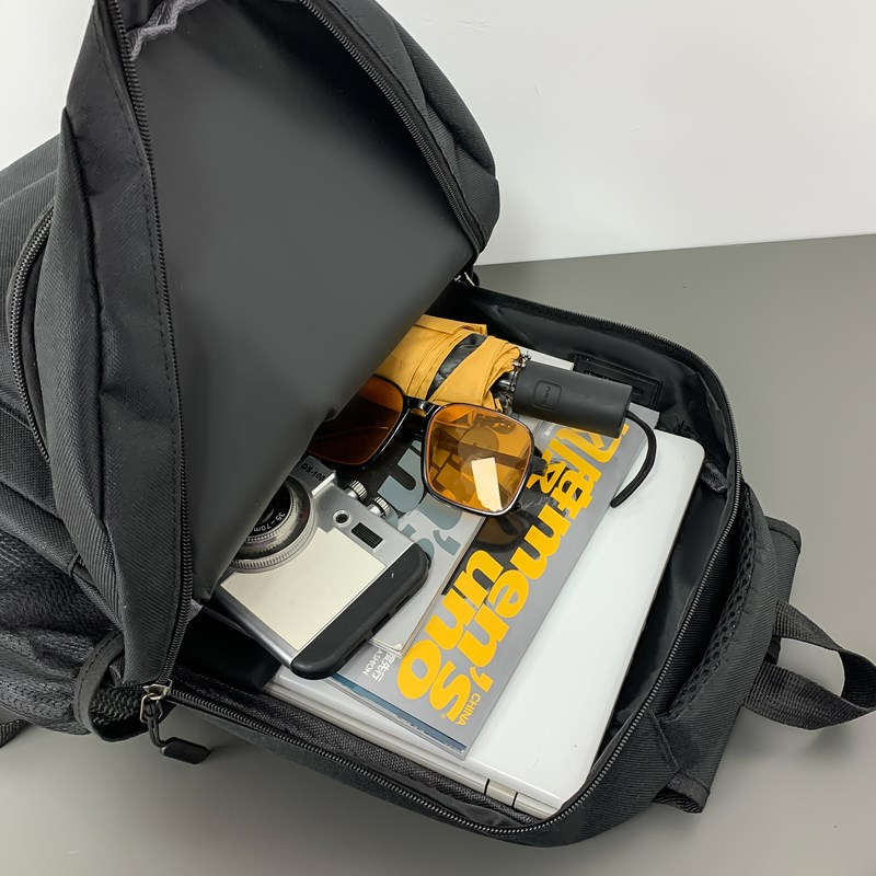 Solid Color Simple Fashion Backpack Men's New Male and Female Leisure Middle School Backpack Tide