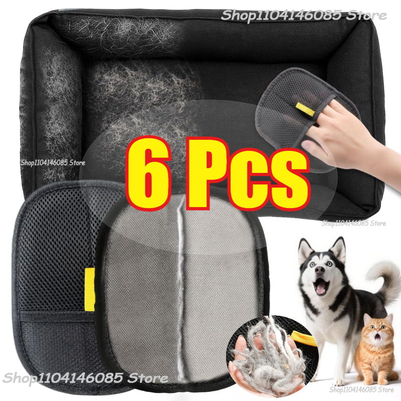 Pet Hair Remover Brush Kitten Hair Remover Handschoenen Deshedding Brush Handschoen voor Hond Kat Dubbelzijdig Bont Haar Reiniging voor Tapijt