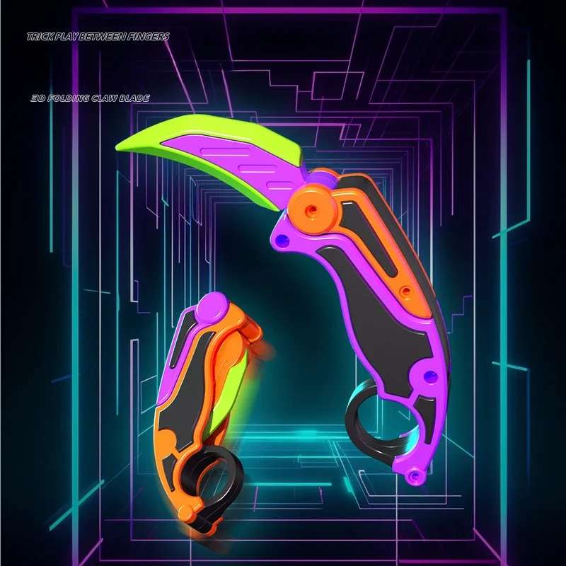 3D พิมพ์ Gravity Claw มีด Fidget ของเล่นพลาสติกพับมีดผีเสื้อผู้ใหญ่ความเครียดบรรเทาของเล่นนวนิยายของเล่นเด็ก Xmas ของขวัญ