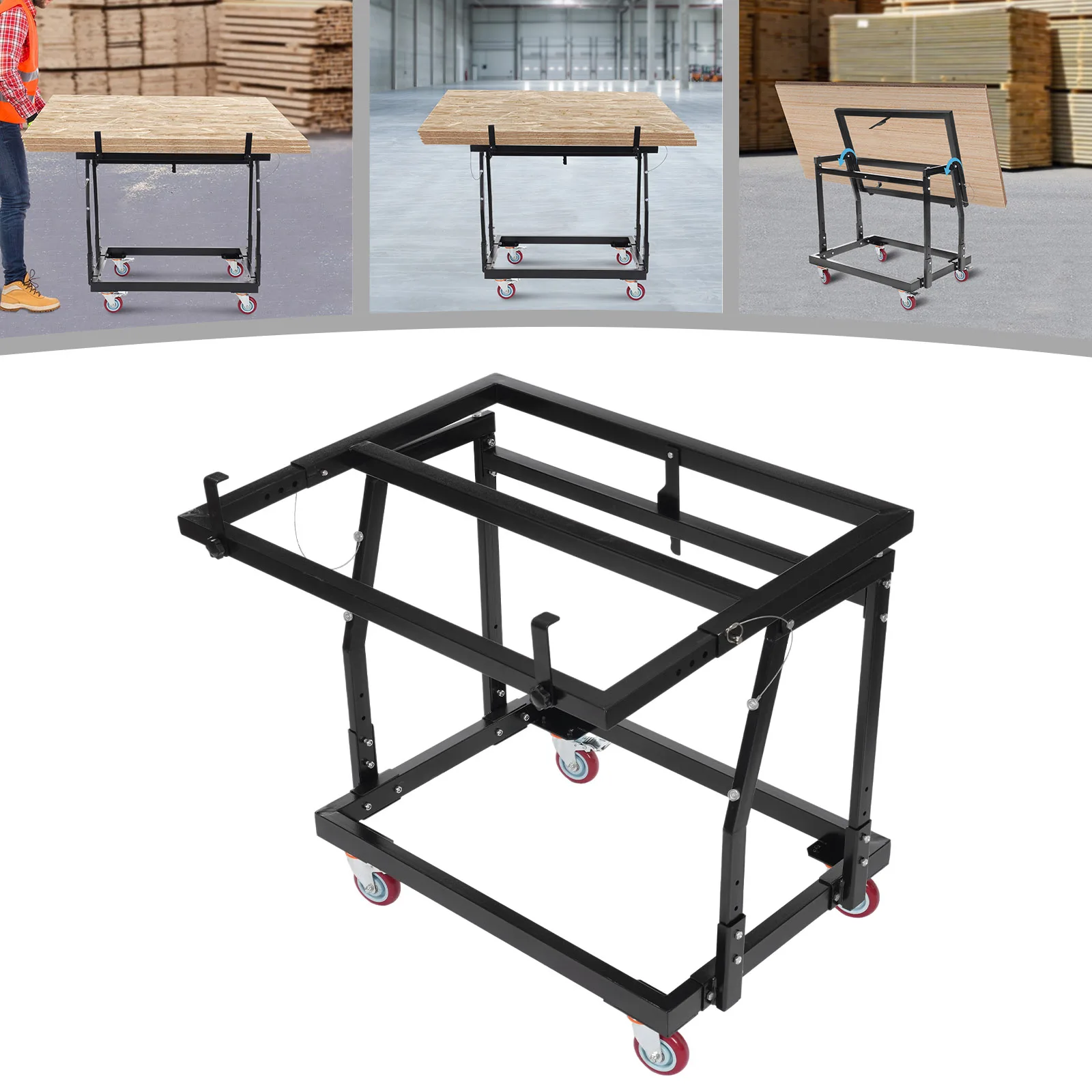 Heavy Duty Drywall Panel Cart, Panel Handler Cart, Tilting Panel Carts with Casters