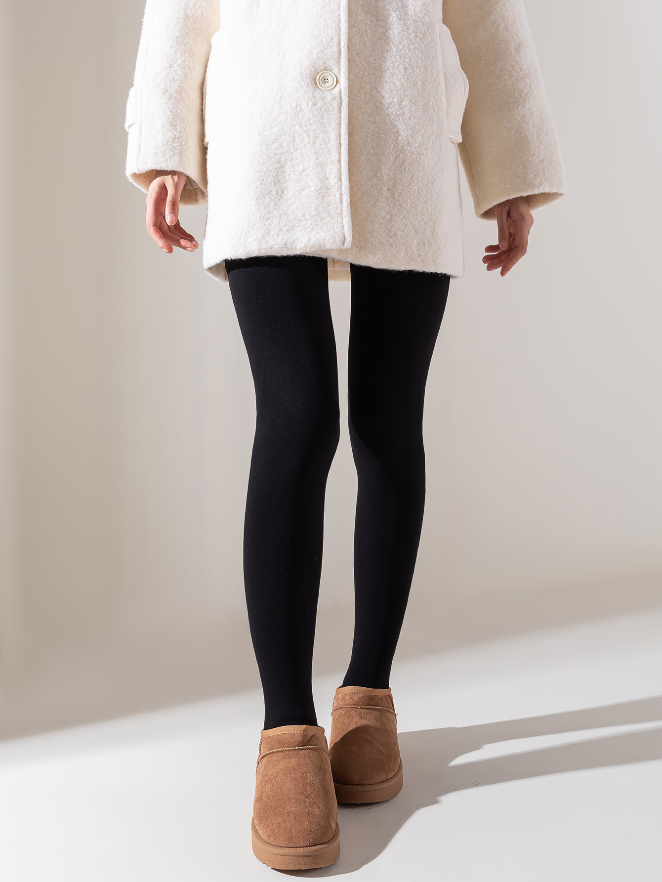 Pantalon d'hiver en velours tiXI doublé de laine pour femme, collants chauds et épais, bas élastiques doux, neuf points, une paire