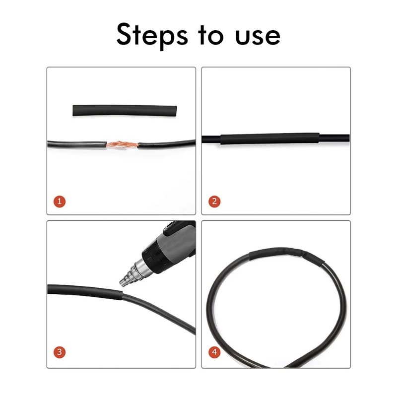 127-530 pces tubo termo retrátil com 300w pistola de ar quente 2:1 fio retrátil encolhendo envoltório tubulação cabo conectar capa proteção diy