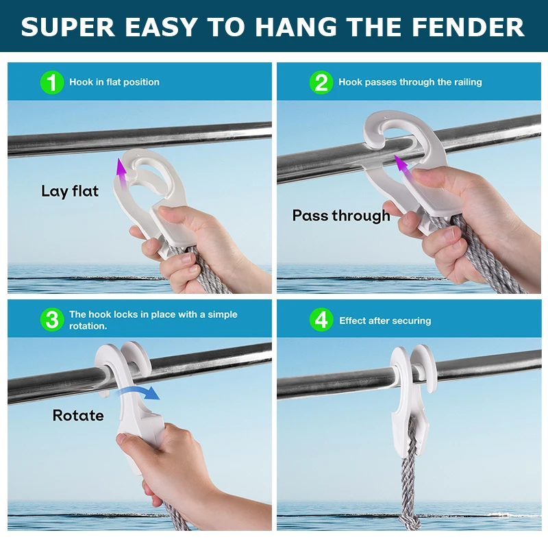 24-32 der originale Einhand-Kotflügel aufhänger-hergestellt aus UV-beständigem Kunststoff-Kotflügel clip Boatfender Quick Release Cli