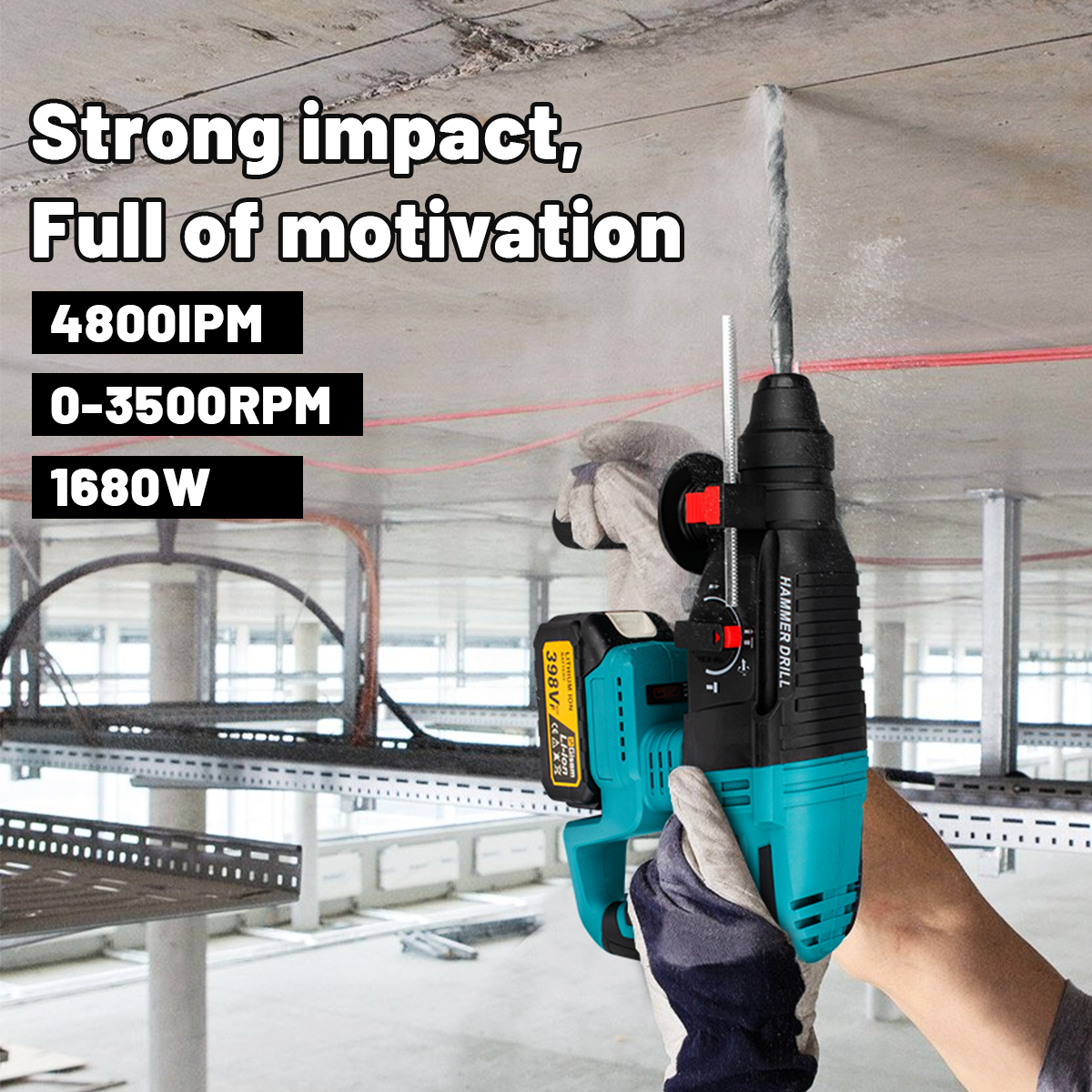 26mm Brushless Electric Hammer Drill Multifunctional Rotary Hammer Cordless Impact Hammer Power Tools For Makita 18V Battery Pin
