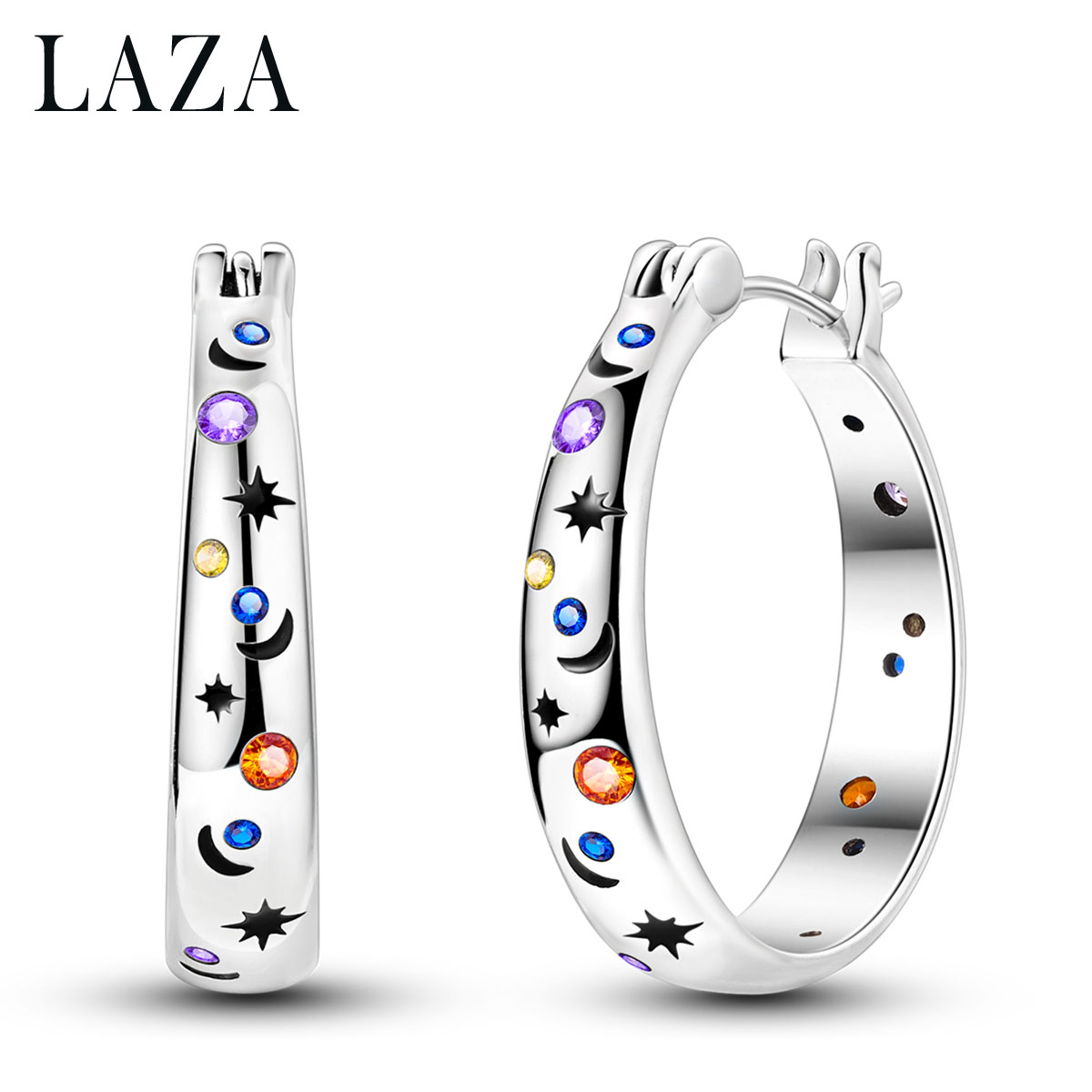 LAZA Hoop ต่างหู Silver Plated Pendientes สําหรับผู้หญิงงานแต่งงานครบรอบเครื่องประดับ