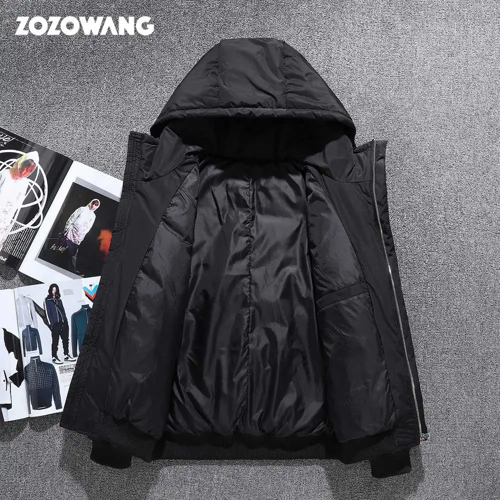 ZOZOWANG-Chaqueta de plumón de pato blanco para hombre, Parka informal de plumas de ganso, Abrigo con capucha, chaquetas impermeables gruesas y cálidas, invierno, 2023